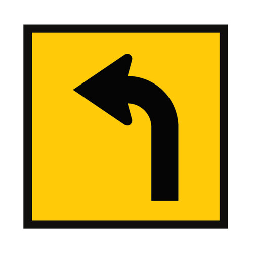 WORKWEAR, SAFETY & CORPORATE CLOTHING SPECIALISTS - 600x300mm - Class 1 - Corflute - Lane Status Closed (Arrow Up with Curve Left)