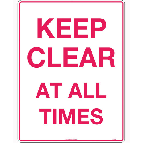 WORKWEAR, SAFETY & CORPORATE CLOTHING SPECIALISTS 600x400mm - Metal - Keep Clear at All Times