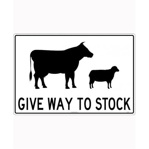 WORKWEAR, SAFETY & CORPORATE CLOTHING SPECIALISTS - 900x600mm - Class 1 - Aluminium - Give Way To Stock (To Suit Swing Stand)