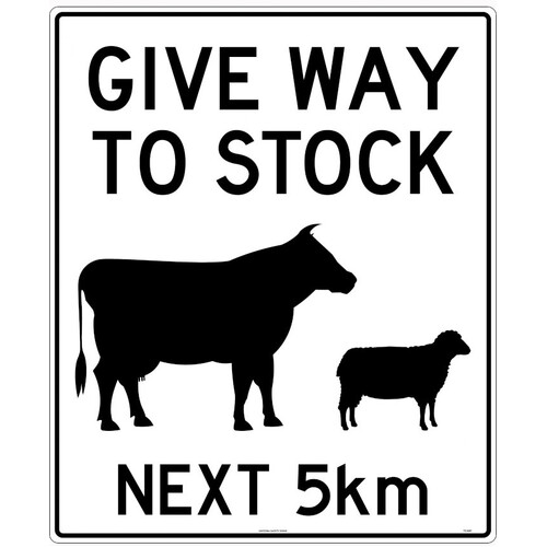 WORKWEAR, SAFETY & CORPORATE CLOTHING SPECIALISTS 750x900mm - Class 1 - Aluminium - Give Way To Stock (Stock Picto) Next 5km - Black on White