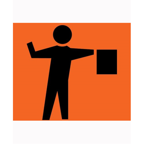 WORKWEAR, SAFETY & CORPORATE CLOTHING SPECIALISTS - 600x600mm - Corflute - Class 1 Reflective - Symbolic Flagman