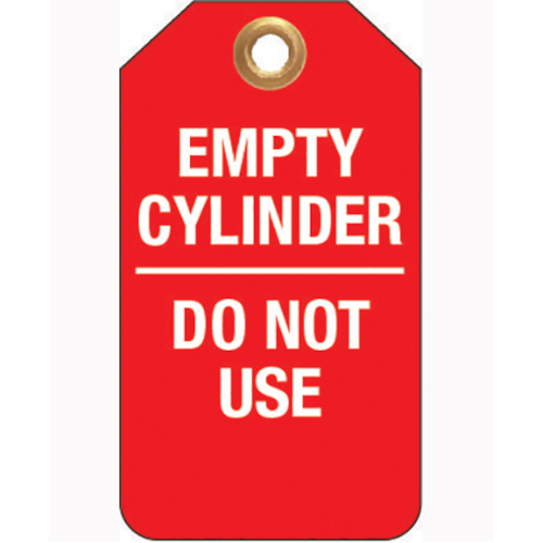 WORKWEAR, SAFETY & CORPORATE CLOTHING SPECIALISTS - 75x160mm - Tear Proof Tags - Pkt of 25 - Empty Cylinder Do Not Use
