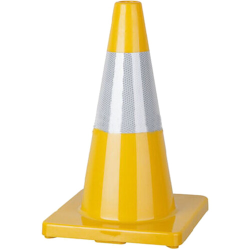WORKWEAR, SAFETY & CORPORATE CLOTHING SPECIALISTS - 700mm Reflective Yellow Traffic Cone [FREIGHT CHARGES APPLY]