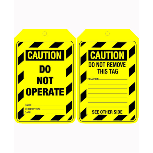 WORKWEAR, SAFETY & CORPORATE CLOTHING SPECIALISTS 90x140mm - Cardboard Tags - Pkt of 100 - Caution Do Not Operate