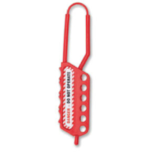 WORKWEAR, SAFETY & CORPORATE CLOTHING SPECIALISTS - PVC Economy Red Nylon Lockout Hasp (6 Hole)