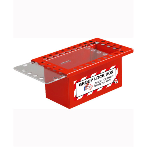 WORKWEAR, SAFETY & CORPORATE CLOTHING SPECIALISTS Red Group Lock Box - Slider Lid - 26 Locks - 108mm (W) x 235mm (L) x 140mm (D)
