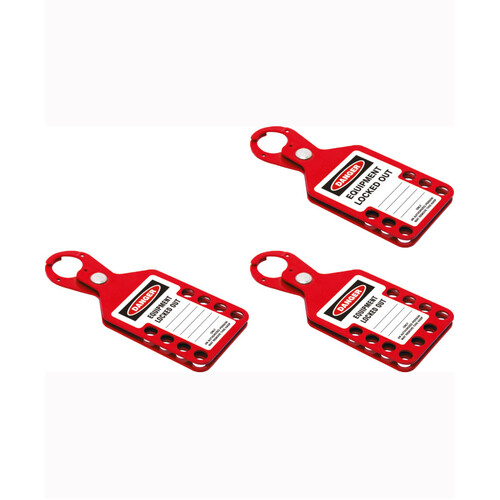 WORKWEAR, SAFETY & CORPORATE CLOTHING SPECIALISTS Large Lockout Hasp - Red - 6 Hole