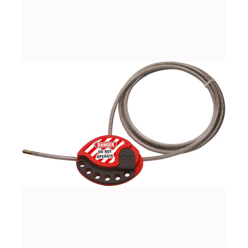 WORKWEAR, SAFETY & CORPORATE CLOTHING SPECIALISTS Mouse Type Cable Lockout - 2 metre Cable (6mm Diameter Cable)