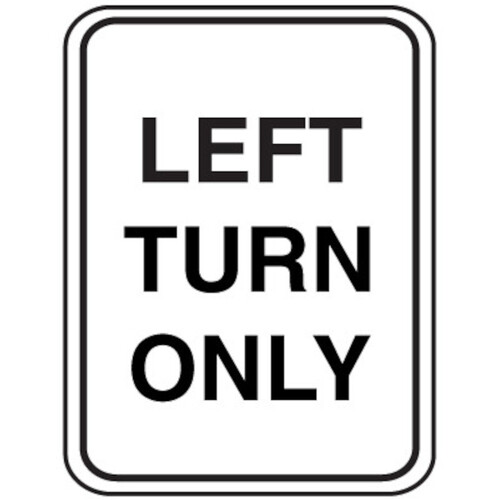 WORKWEAR, SAFETY & CORPORATE CLOTHING SPECIALISTS 900x900mm - Aluminium Class 1 Reflective - Turn Left Picto (Braced x3)