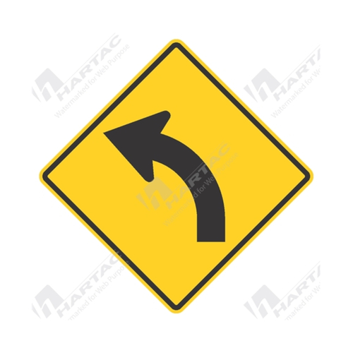 WORKWEAR, SAFETY & CORPORATE CLOTHING SPECIALISTS 900x900mm - Aluminium - Class 1 Reflective - Curve Left Picto (Braced x3)