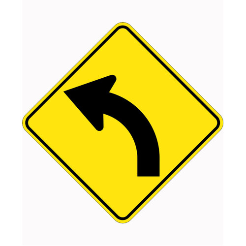 WORKWEAR, SAFETY & CORPORATE CLOTHING SPECIALISTS 900x900mm - Aluminium - Class 1 Reflective - Curve Left Picto