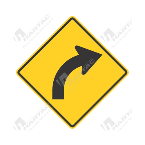 WORKWEAR, SAFETY & CORPORATE CLOTHING SPECIALISTS 900x900mm - Aluminium - Class 1 Reflective - Curve Right Picto