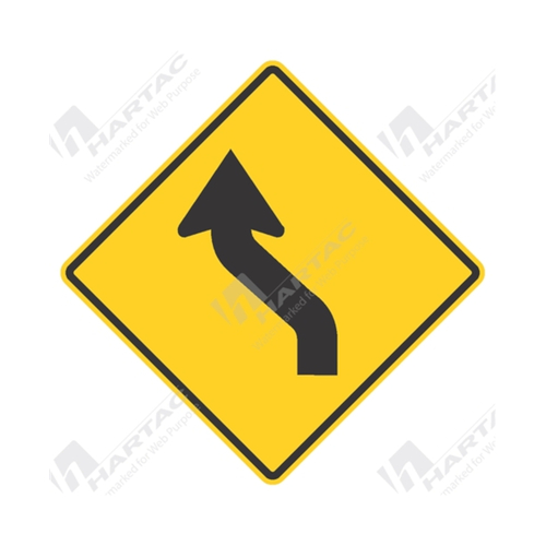 WORKWEAR, SAFETY & CORPORATE CLOTHING SPECIALISTS 900x900mm - Aluminium - Class 1 Reflective - Reverse Curve Left Picto