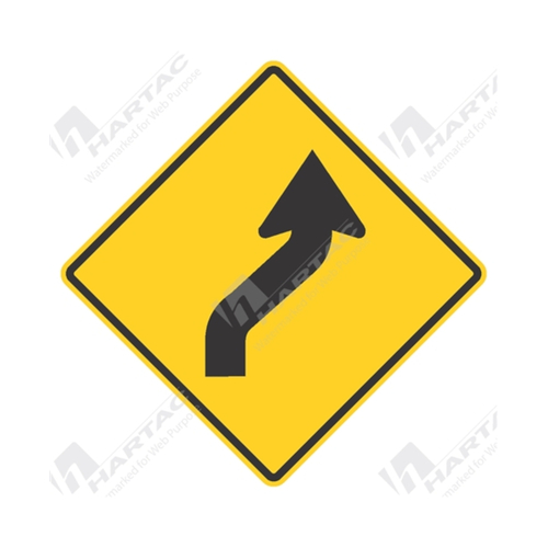 WORKWEAR, SAFETY & CORPORATE CLOTHING SPECIALISTS - 900x900mm - Aluminium - Class 1 Reflective - Reverse Curve Right Picto