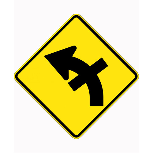 WORKWEAR, SAFETY & CORPORATE CLOTHING SPECIALISTS 750x750mm - Aluminium - Class 1 Reflective - Crossroad On Curve Right