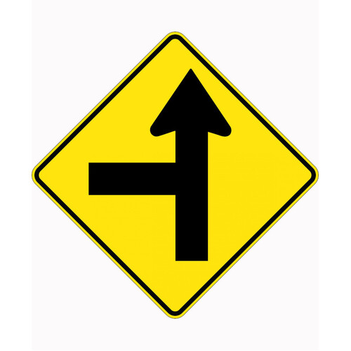 WORKWEAR, SAFETY & CORPORATE CLOTHING SPECIALISTS 750x750mm - Aluminium - Class 1 Reflective - Side Road Junction Right