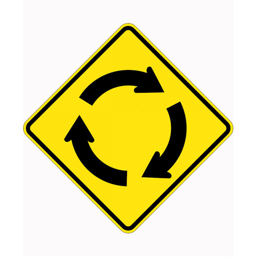 WORKWEAR, SAFETY & CORPORATE CLOTHING SPECIALISTS 900x900mm - Aluminium - Class 1 Reflective - Roundabout Ahead