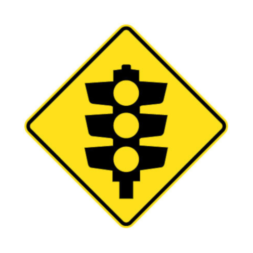 WORKWEAR, SAFETY & CORPORATE CLOTHING SPECIALISTS 750x750mm - Aluminium - Class 1 Reflective - Signals Ahead - Ramp