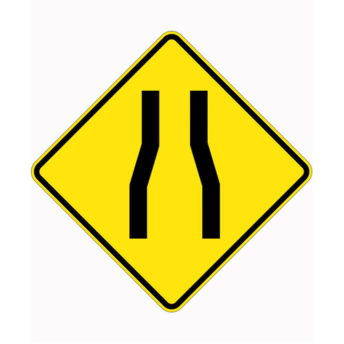 WORKWEAR, SAFETY & CORPORATE CLOTHING SPECIALISTS - 750x750mm - Aluminium - Class 1 Reflective - Road Narrows