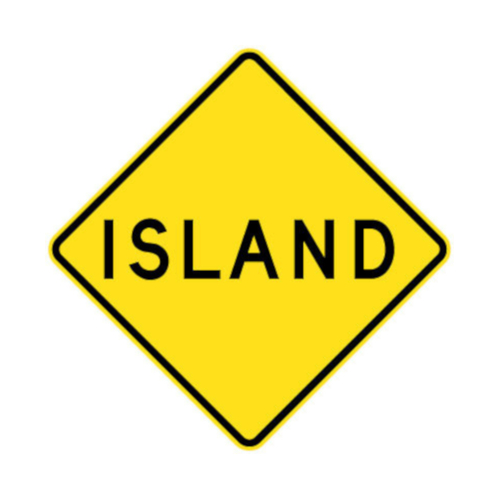 WORKWEAR, SAFETY & CORPORATE CLOTHING SPECIALISTS 900x900mm - Aluminium - Class 1 Reflective - Island (Braced 3)