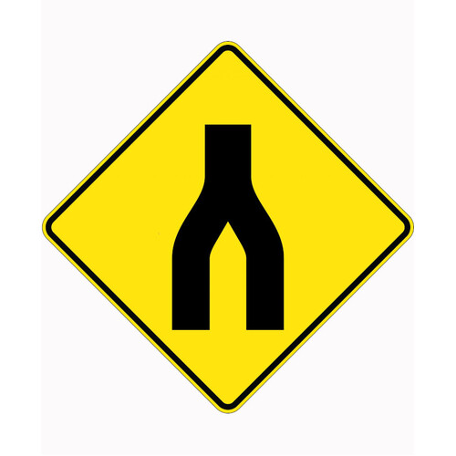 WORKWEAR, SAFETY & CORPORATE CLOTHING SPECIALISTS - 750x750mm - Aluminium - Class 1 Reflective - End Divided Road