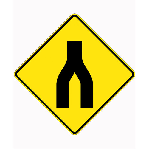 WORKWEAR, SAFETY & CORPORATE CLOTHING SPECIALISTS 900x900mm - Aluminium - Class 1 Reflective - End Divided Road