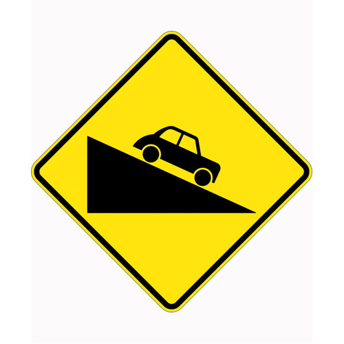 WORKWEAR, SAFETY & CORPORATE CLOTHING SPECIALISTS - 900x900mm - Aluminium - Class 1 Reflective - Steep Descent