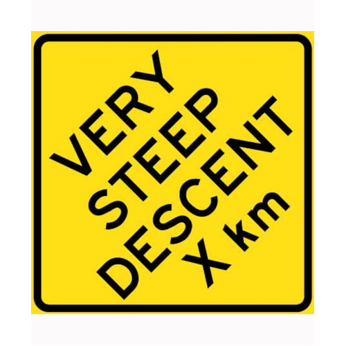 WORKWEAR, SAFETY & CORPORATE CLOTHING SPECIALISTS - 900x900mm - Aluminium - Class 1 Reflective - Very Steep Descent __km