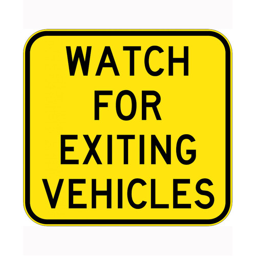 WORKWEAR, SAFETY & CORPORATE CLOTHING SPECIALISTS - 850X800mm - Aluminium - Class 1 Reflective - Watch For Exiting Vehicles