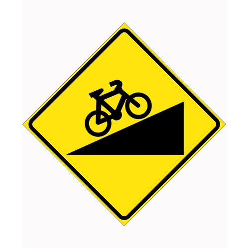 WORKWEAR, SAFETY & CORPORATE CLOTHING SPECIALISTS - 750x750mm - Aluminium - Class 1 Reflective - Steep Climb For Bicycles