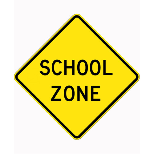 WORKWEAR, SAFETY & CORPORATE CLOTHING SPECIALISTS 750x750mm - Aluminium - Class 1 Reflective - School Zone