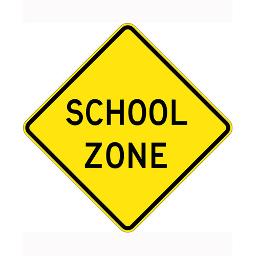 WORKWEAR, SAFETY & CORPORATE CLOTHING SPECIALISTS - 900x900mm - Aluminium - Class 1 Reflective - School Zone