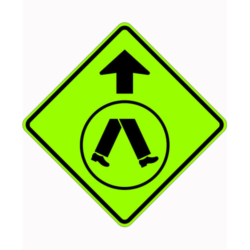 WORKWEAR, SAFETY & CORPORATE CLOTHING SPECIALISTS - 900x900mm - Aluminium - Class 1 Reflective - Pedestrian Crossing