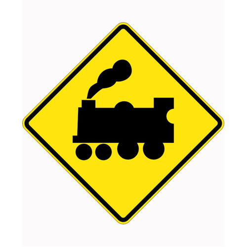 WORKWEAR, SAFETY & CORPORATE CLOTHING SPECIALISTS - 900x900mm - Aluminium - Class 1 Reflective - Train Picto Right