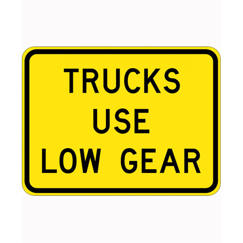 WORKWEAR, SAFETY & CORPORATE CLOTHING SPECIALISTS 950x750mm - Aluminium - Class 1 Reflective - Trucks Use Low Gear