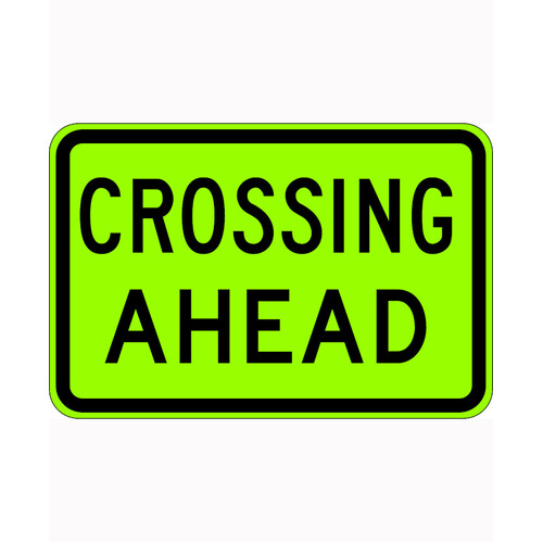 WORKWEAR, SAFETY & CORPORATE CLOTHING SPECIALISTS 750x500mm - Aluminium - Class 1 Reflective - Crossing Ahead (For Use Only With W6-3)