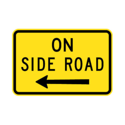 WORKWEAR, SAFETY & CORPORATE CLOTHING SPECIALISTS - 750x500mm - Aluminium - Class 1 Reflective - On Side Road Left