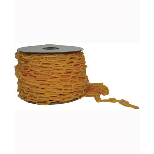 WORKWEAR, SAFETY & CORPORATE CLOTHING SPECIALISTS 6mm x 40m Plastic Yellow Chain (Full Roll)