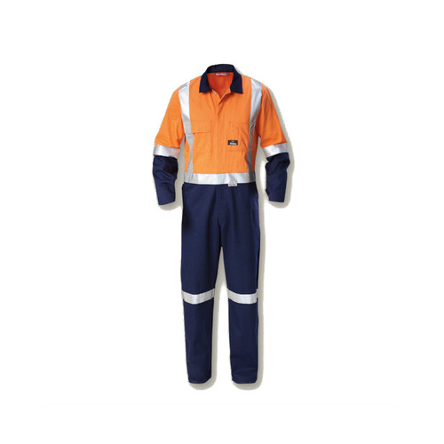 WORKWEAR, SAFETY & CORPORATE CLOTHING SPECIALISTS Foundations - Hi-Visibility Two Tone Cotton Drill Coverall with 3M Tape