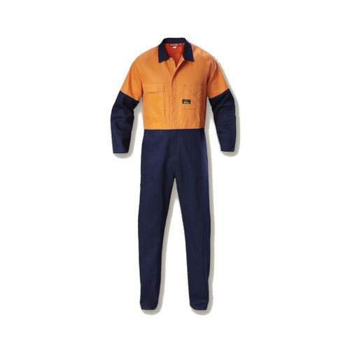 WORKWEAR, SAFETY & CORPORATE CLOTHING SPECIALISTS Foundations - Hi-Visibility Two Tone Cotton Drill Coverall