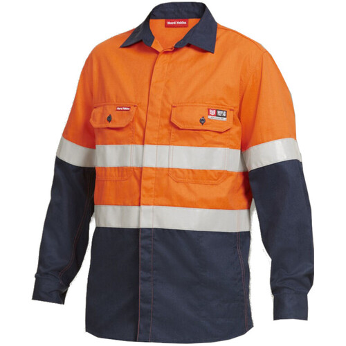 WORKWEAR, SAFETY & CORPORATE CLOTHING SPECIALISTS - Protect - Shieldtec Hi-Vis Closed Two Tone Open Front Shirt with Tape Long Sleeve