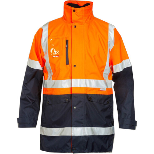 WORKWEAR, SAFETY & CORPORATE CLOTHING SPECIALISTS - Foundations - 4 in 1 Two Tone Wet Weather Jacket with 3M 8912 Tape