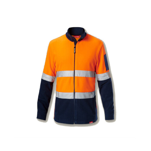 WORKWEAR, SAFETY & CORPORATE CLOTHING SPECIALISTS Foundations - HI VIS 2TONE BRUSHED FLEECE JACKET WITH TAPE