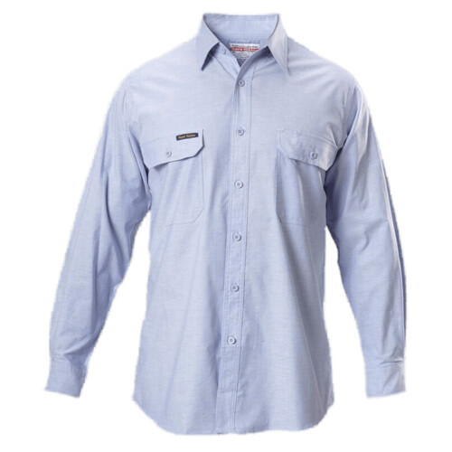 WORKWEAR, SAFETY & CORPORATE CLOTHING SPECIALISTS Foundations - Cotton Chambray Shirt Long Sleeve