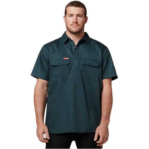 WORKWEAR, SAFETY & CORPORATE CLOTHING SPECIALISTS Foundations - Cotton Drill Shirt Closed Front Short Sleeve