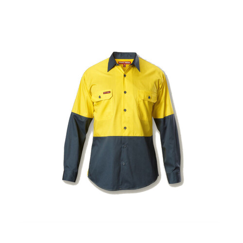 WORKWEAR, SAFETY & CORPORATE CLOTHING SPECIALISTS - Koolgear - Hi-Vis Two Tone Vented Shirt Long Sleeve