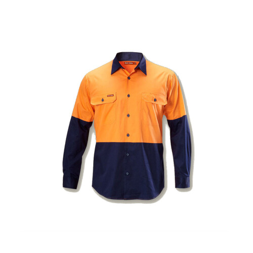 WORKWEAR, SAFETY & CORPORATE CLOTHING SPECIALISTS Koolgear - Hi-Vis Two Tone Vented Shirt Long Sleeve