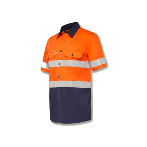 WORKWEAR, SAFETY & CORPORATE CLOTHING SPECIALISTS - Koolgear - Ventilated Hi-Vis Two Tone Shirt with Tape Short Sleeve