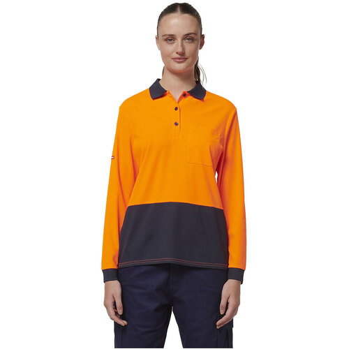 WORKWEAR, SAFETY & CORPORATE CLOTHING SPECIALISTS CORE - WOMENS LONG SLEEVE HI VIS POLO