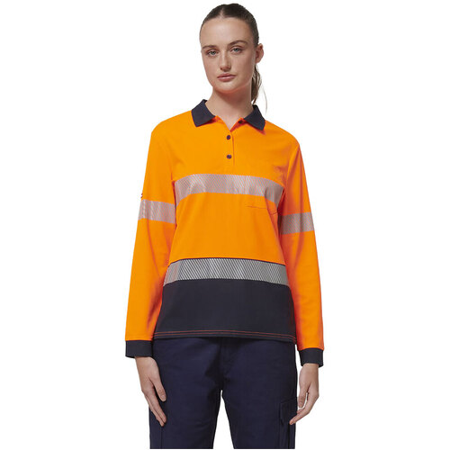 WORKWEAR, SAFETY & CORPORATE CLOTHING SPECIALISTS CORE - WOMENS LONG SLEEVE TAPED POLO